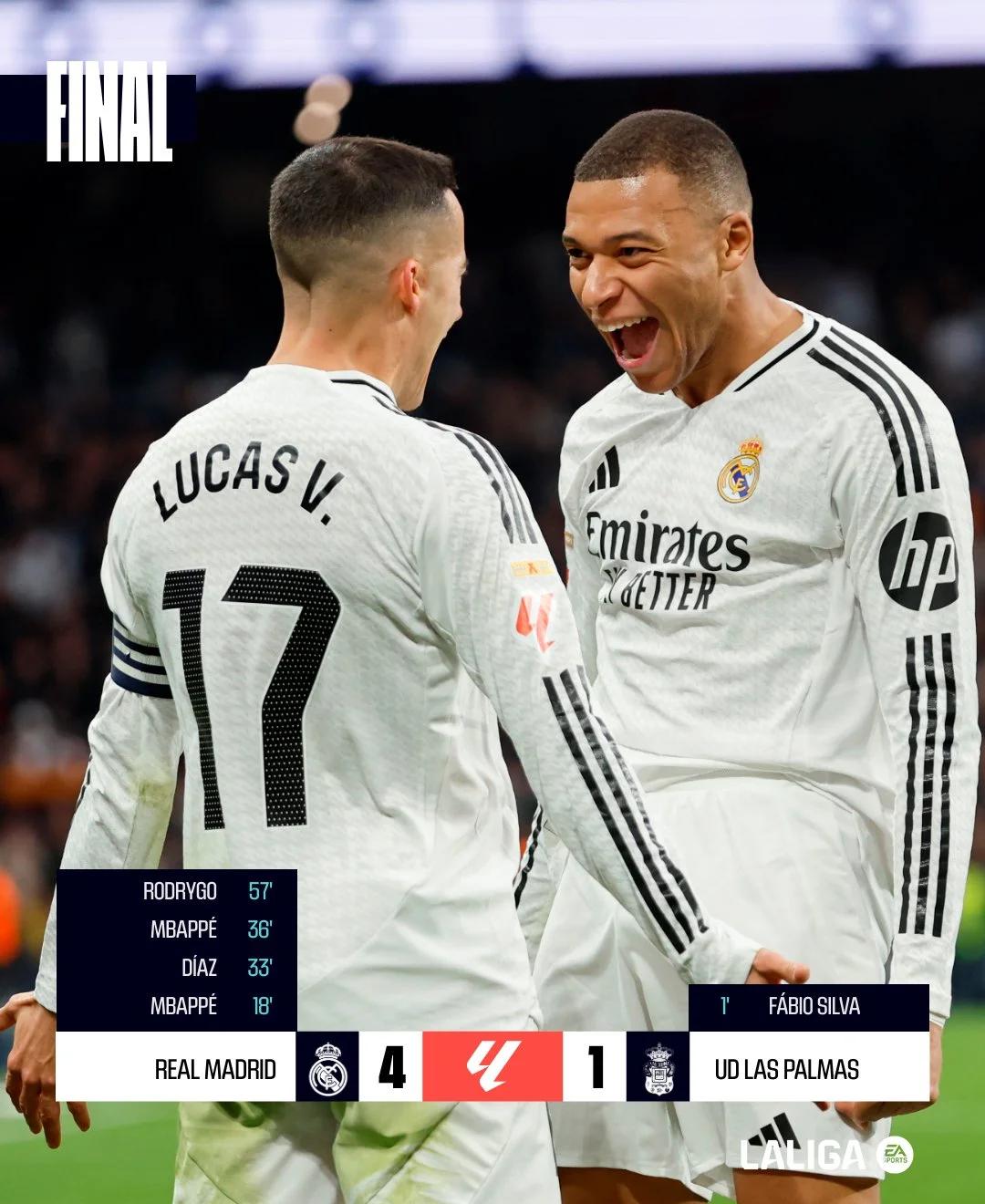 皇家马德里豪取四连胜